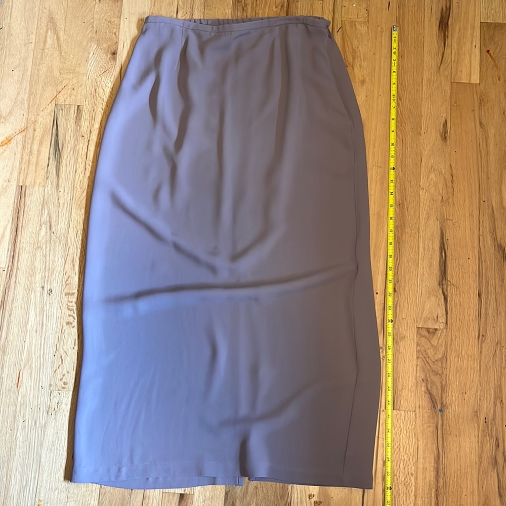 Eileen Fisher long lilac skirt 100% silk large